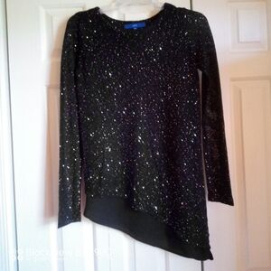 Apt 9 Women's Sequin Mock Layer Tunic Sweater xs